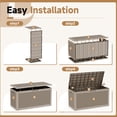thumbnail image 5 of MINDYES 120 Gallon Resin Deck Box, Wicker Outdoor Storage Box for Garden Tools & Patio Cushions, Beige, 5 of 7
