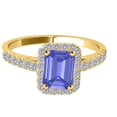 thumbnail image 5 of AoneJewelry Aone Jewelry 14k Solid Rose, White, Yellow Gold Ring (size 5-9) With 1.20 Cttw Emerald Cut Tanzanite and Natural Diamonds (color I-J, Clarity I1-I2), 5 of 5