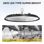 2 Pack High Bay Lights 300W LED Shop UFO Light 6000K IP65 Commercial Bay Lighting Fixture 30000 LM Super Bright, 5ft Cable Plug & Play for Warehouse Factory Garage Workshop Barn