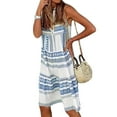 thumbnail image 1 of TWZH Women Summer Ethnic Print V Neckline Sleeveless Casual Dress, 1 of 2