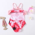 thumbnail image 4 of uublik Summer One Piece Swimsuit for Girls Floral Ruffle Beach Back SwimSuit Bathing Suit, Sizes 12M-5T, 4 of 5