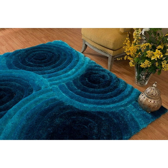 United Weavers Veria Ioden Shag Geometric Area Rug, Blue, 5'3" X 7'2"