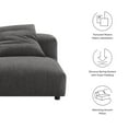 thumbnail image 2 of Solace Modular Upholstered Fabric Armless Chair in Charcoal, 2 of 9