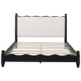 thumbnail image 4 of Euroco Wood Queen Size Wood Platform Bed with Upholstery Headboard, Black, 4 of 11