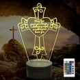 thumbnail image 1 of YSITIAN Jesus Cross 3D Night Light, Christ Optical Illusion Lights 16 Colors Change with Remote Control and Timing Function E1116-500, 1 of 8