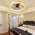 thumbnail image 2 of Yiwa Flush Mount Modern Ceiling Fans with Light for Bedroom Dining Room, 2 of 8