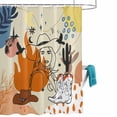 thumbnail image 2 of Shower Curtain for Bathroom Retro Boho Color Block Tropical Desert Waterproof Bath Curtains Shower Curtains with Hooks,Cowboy Boot Hat Leaves Bathroom Curtain Privacy Drapes for Bathtubs 36x72in, 2 of 9