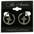 thumbnail image 2 of Mi Amore Cross Hoop-Earrings Silver-Tone, 2 of 3