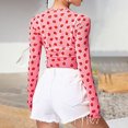 thumbnail image 6 of Womens Long Sleeve Shirts Crop Tops See Though Sheer Mesh Fall Clothes for Women Tees Blouses, 6 of 9