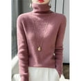 thumbnail image 5 of 2025 Spring Sweater Watermelon Red Sweater Long Sleeves Turtleneck Womens Sweater Solid Color Lightweight Sweater Men's Hoodie(M), 5 of 7