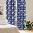 thumbnail image 2 of Ambesonne Japanese Curtains, Ornate Motifs, Pair of 28"x63", Navy Blue Blush, 2 of 5