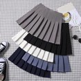 thumbnail image 6 of Pleated Skirt Women New Style High Waist A-Line Short Skirt Dark Bule M YIWEI, 6 of 11