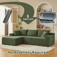 thumbnail image 4 of Cloud Sectional Couch,Modern Modular Sleeper Sectional Sofa with Deep Seat,Corduroy Boneless Couches with L-Shape Chaise for Living Room, Bedroom, Apartment (Green, Left Facing Chaise), 4 of 6