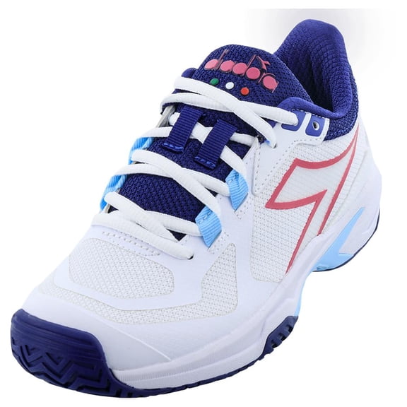 Diadora Women`s Trofeo 2 AG Pickleball Shoes White and Blueprint ( 9.5 )