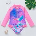 thumbnail image 7 of Swim Suits for Girls One Piece Surfing with Long Sleeve Sun Zip Up Ruffles Bathing Suit, 7 of 7