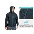 thumbnail image 7 of Little Donkey Andy Men's High-performance Waterproof Rain Jacket Ultra Lightweight Outdoor Rain Coat Shell for Golf Black Blus XS, 7 of 7