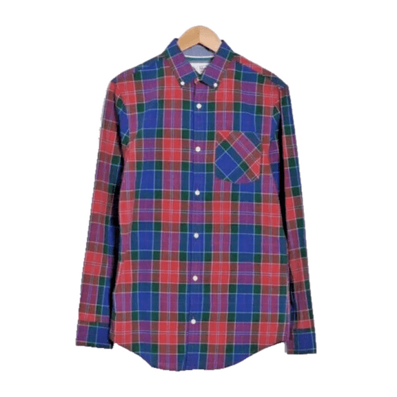 Original Penguin Men's Long Sleeve Plaid Button Down Shirt L