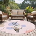 thumbnail image 4 of Round Area Rug 5ft Abstract Plant Mid Century Boho Style Area Rugs Washable Low Pile Floor Carpet for Bedroom, Morandi Color Abstract Geometric Non Slip Soft Rugs for Living Room Entryway Dining Room, 4 of 9