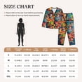 thumbnail image 4 of Rateoe Psychedelic Faces Colorful Pattern Womens Pajamas Set Long Sleeve Sleepwear Button Down Nightwear Soft Cotton Pj Lounge Sets-X-Large, 4 of 7