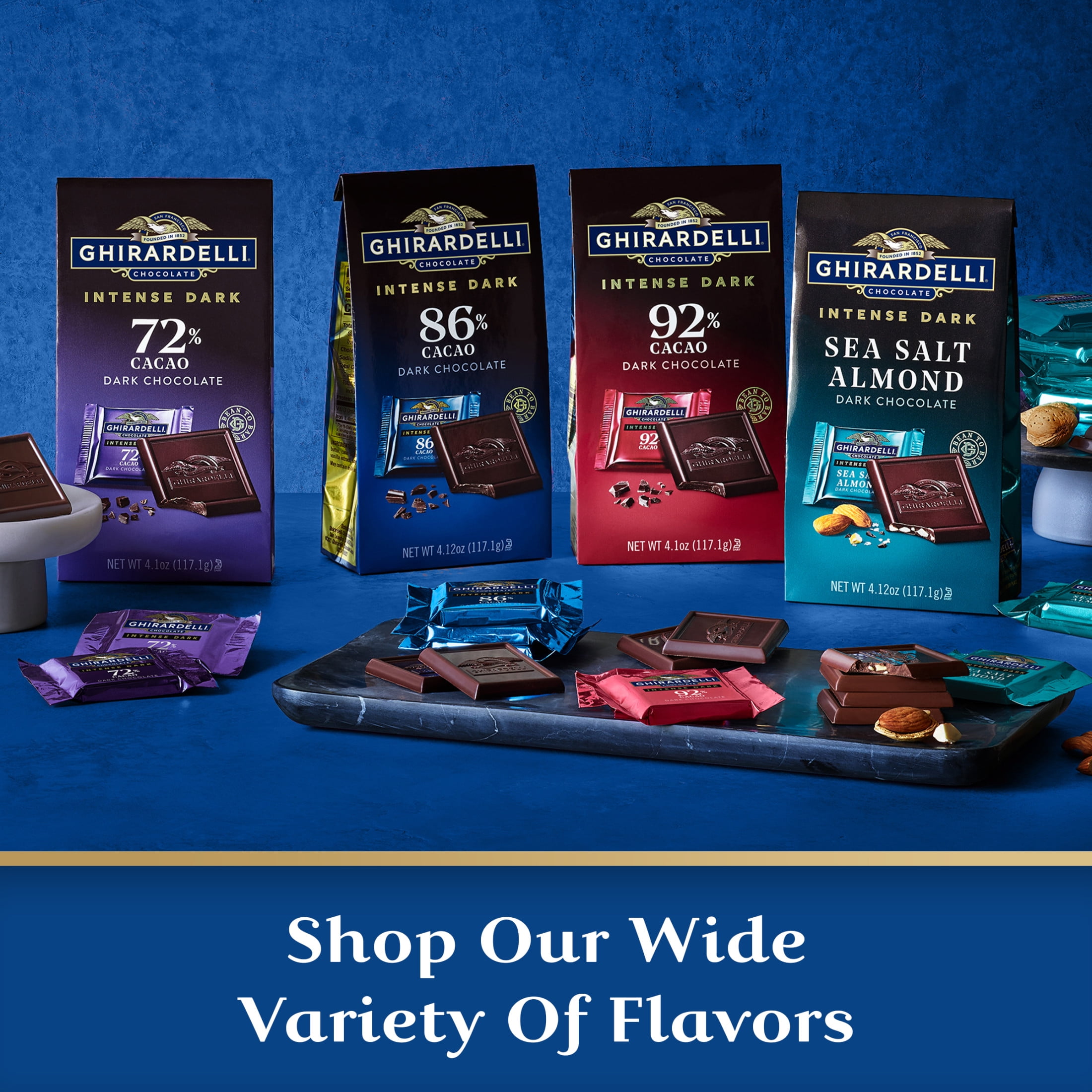 GHIRARDELLI Intense Dark Chocolate Squares, 86% Cacao, 4.12 oz Bag