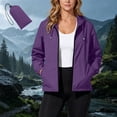 thumbnail image 2 of Zulora Women's Packable Water-Repellent Windbreaker Jacket - Lightweight Hooded Full Zip with Pockets for Travel, Daily Casual & Outdoor Wear, 2 of 9