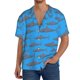 thumbnail image 1 of Fotbe Cute Shark Camisa Estampada de Manga Corta para Hombre, Casual de Verano, Estilo Playero, Sin Arrugas-Large, 1 of 5