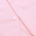 thumbnail image 6 of TiaoBug Women's Lapel Collar Short Sleeve Button Front Hospital Nurse Scrubs Dress Pink X-Large, 6 of 7