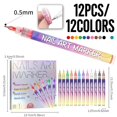 thumbnail image 3 of 12 Colores Nail Art Pens Set , 0.5mm Nail Art Point Grafiti Pen Set, L&aacute;pices para Decorar U&ntilde;as para DIY, Rotulador U&ntilde;as Herramientas de Manicura Regalo para Navidad, 3 of 8