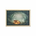 thumbnail image 1 of Halloween Wall Art with Frame, Drawing of Scary Halloween Pumpkin Enchanted Forest Mystic Twilight Party Art, Printed Fabric Poster for Bathroom Living Room, 35" x 23", Orange Teal, by Ambesonne, 1 of 2