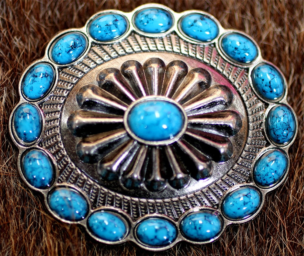 Concho 4 Conchos Rhinestone Horse Saddle Western Bridle Oval Co82