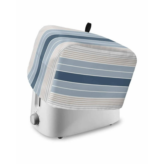 Fsddascl Grey Blue Stripes Small Toaster Cover 2 Slice, Kitchen Appliance Covers, Country Modern Gradient Lines Art Toaster Oven Cover with Loop, Bread Machine Cover Polyester Dust Cover Protection