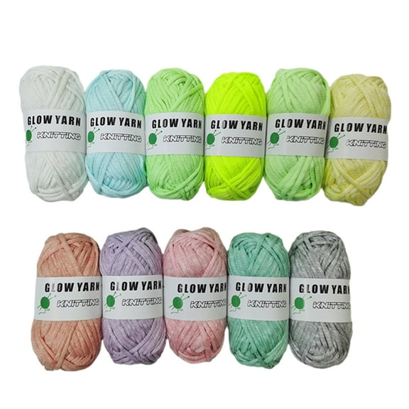 Tikeitoo Glow in The Dark Yarn for Crocheting and Knitting- Yarn for Beginners with Easy-to-See Stitches; Worsted-Weight Medium #4; Beginners Crochet Kit