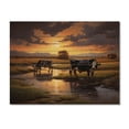 thumbnail image 3 of Designart "Cows At Farm horizon II" Animals Print on Natural Pine Wood, 3 of 5