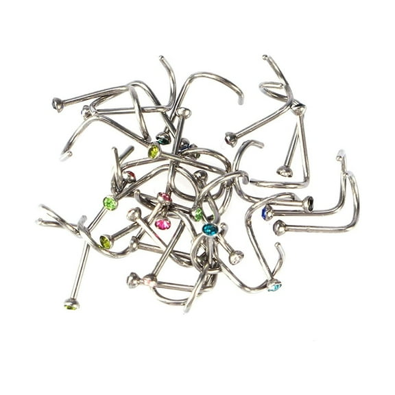 PBPBOX Nose Piercing Comfort 30Pcs Nose Studs screw Safe to Use Assorted Color