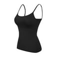 thumbnail image 6 of Women'S Tank Tops With Built-in Bra Comfortable and Breathable, Suitable for Both Outer and Inner Wear With thin Spaghetti Straps Black XL, 6 of 8