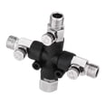 thumbnail image 2 of Adaptador de aerógrafo de 3 vías, herramienta de reparación Adaptador de manguera Compresores de aire Conector de desconexión de aerógrafo resistente con perilla de ajuste, 2 of 8