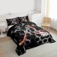 thumbnail image 3 of Homewish Ice Hockey Sport Bedding Comforter Set,Geometric Hockeycomb Hexagon Twin Comforter Sets,Gray Black Orange Bedding Set For Kids Boy,Microfiber Bedroom Decor Reversible,2 Pieces, 3 of 8