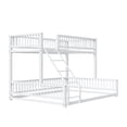 thumbnail image 5 of Leumius Twin XL over Queen Bunk Bed,Heavy Duty Metal Bunk Beds for Adults and Kids,Floor Bed Frame with Ladder and Safety Guardrails, Easy Assemble,White, 5 of 12