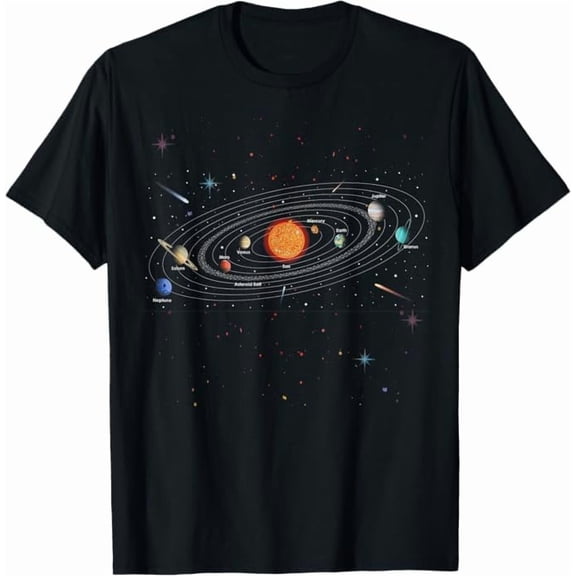 Greenink Natee Solar System Gifts Shirt Planets Orbit Science Astrology Men Women Kids Gifts T-Shirt