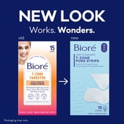 Biore T-Zone Targeted Pore Strips, Blackhead Remover, 5 Nose + 5 Face + 5 Chin