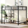 thumbnail image 2 of Gzxs Metal Loft Bed with Built-in Desk and Storage Corner Shelves, Full Size, Black, 2 of 8