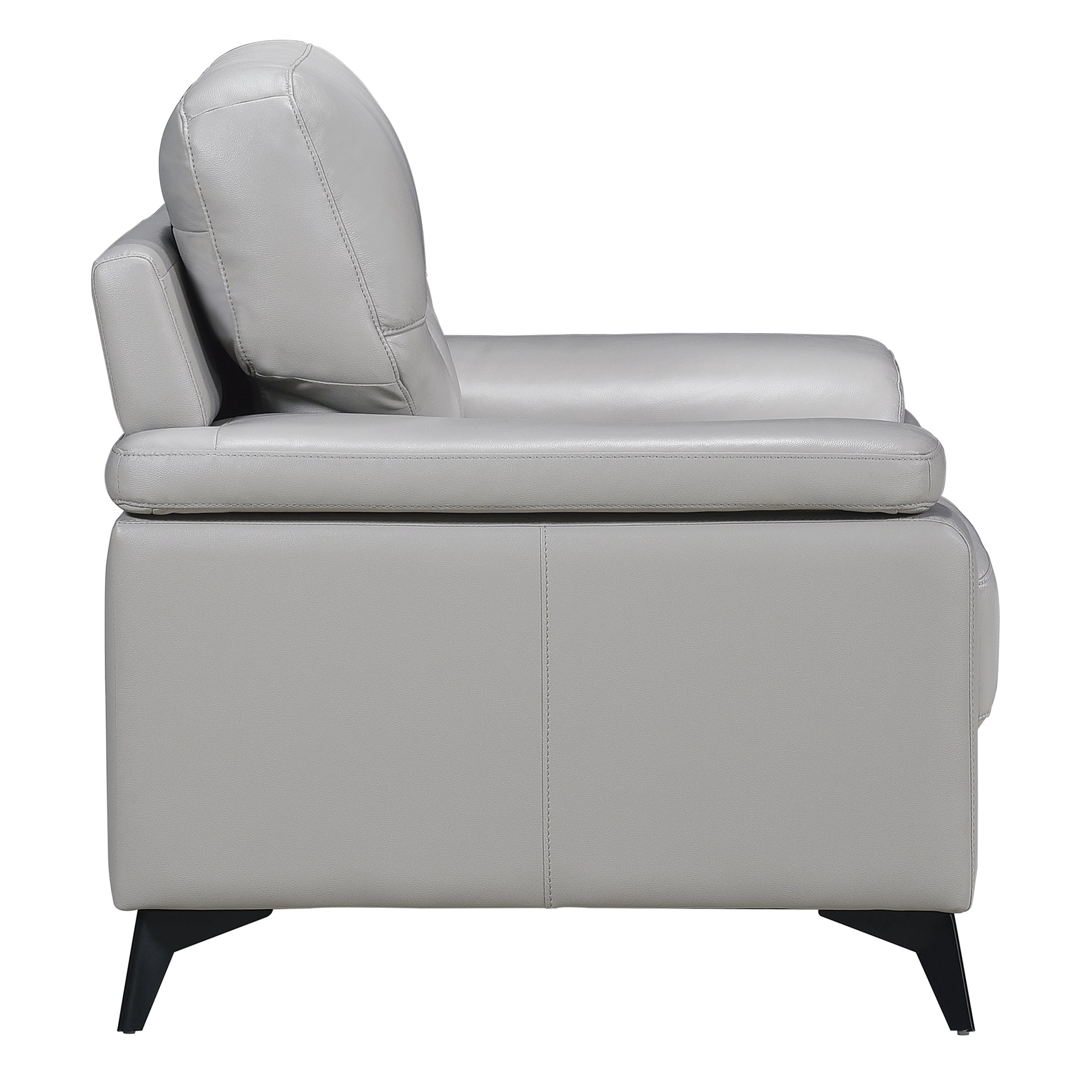 OakvillePark Whitby Leather Upholstered Living Room Chair, Silver Gray