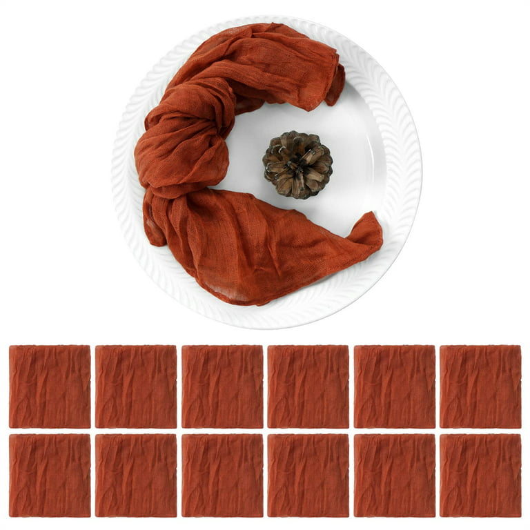 12 Pack 42x42 100% Natural Rust Gauze Cloth Napkins Soft Weddings