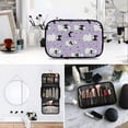 thumbnail image 5 of Portable Travel Toiletry Bag Roll up Makeup Bag Spacious Hanging Hook Makeup Bag for Travel Gym Camping Ghost with A Bow Tie, 5 of 9