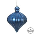 thumbnail image 3 of Vickerman 6" Blue Matte Onion Drop Ornament, with drilled and wired caps. Comes 4  per Bag., 3 of 4