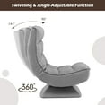 thumbnail image 5 of Costway 360° Swivel Floor Chair 5-Level Adjustable Lazy Chair w/ Massage Pillow Grey, 5 of 10