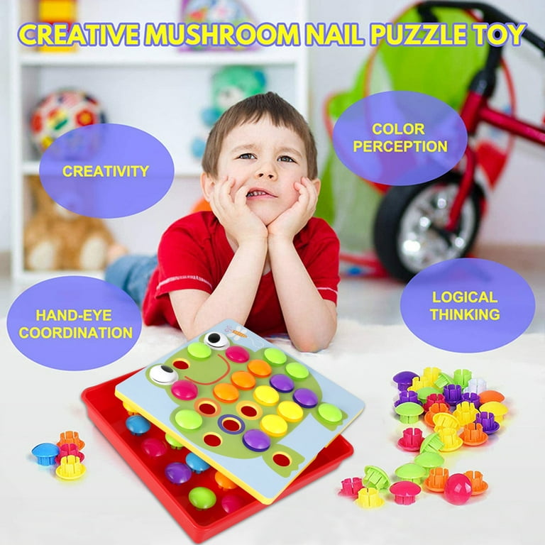 Creative Baby Toys Montessori Children Puzzle Peg Board Mushroom