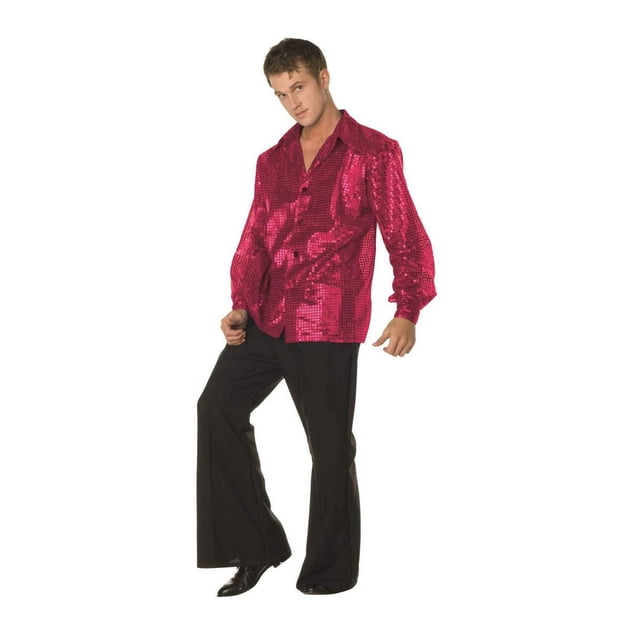 Camisa Disco Inferno, talla grande, disfraz fucial, 135 cm, pecho