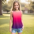 thumbnail image 2 of TOWED22 Girls Tank Tops Kids Athletic Sleeveless Crew Neck Ribbed Knit Casual Workout Crop Tops(Red,5-6 Y), 2 of 6