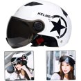 thumbnail image 1 of Medio casco de motocicleta de cara abierta Crash Jet casco con visera para scooter eléctrico blanco 1pc, 1 of 2
